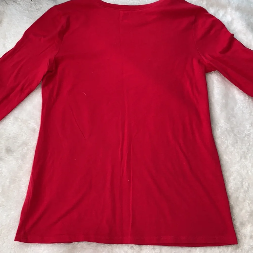 Children’s Place Santa Holiday Red Top 10/12 EUC